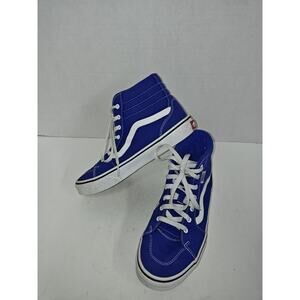 Vans Hi Top Blue Canvas Athletic Skateboarding Sneakers Shoes Youth Size 5